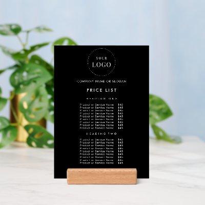 Simple Business Logo Black & White Price List Holder