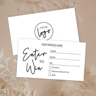 Simple Business Logo Raffle Enter to Win Ticket