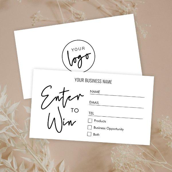 Simple Business Logo Raffle Enter to Win Ticket