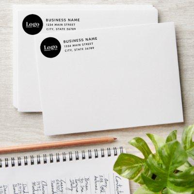 Simple Business Logo Return Address White Envelope