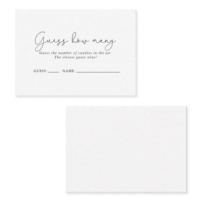 Simple Calligraphy Guess How Many Game Card