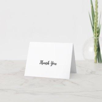 Simple Calligraphy Wedding Thank You Card