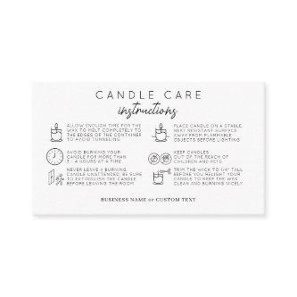 Simple Candle Care Safety Instructions Business Enclosure Card