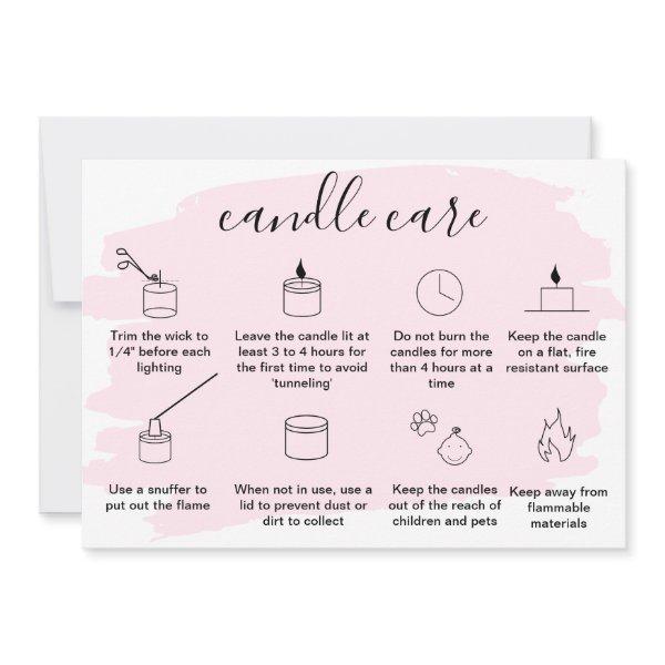 Simple Candle Care Thank You Card Add Your Logo