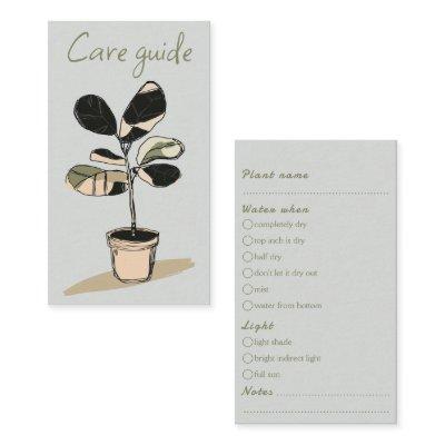 Simple Care Guide for house plant Shop Orders Enclosure Card