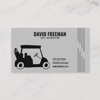 Simple Cart Silhouette Grey Golf Instructor