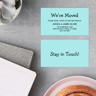 Simple, Casual, Turquoise "We've Moved" Card