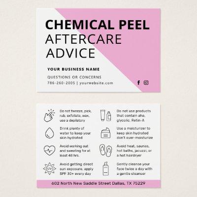 Simple Chemical Peel Aftercare Instruction Card