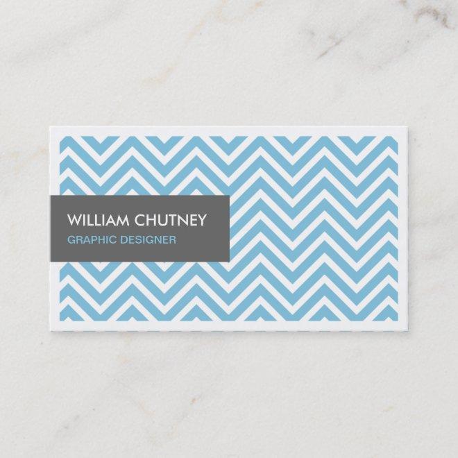 Simple Chic Light Blue Chevron Zigzag Profile Card