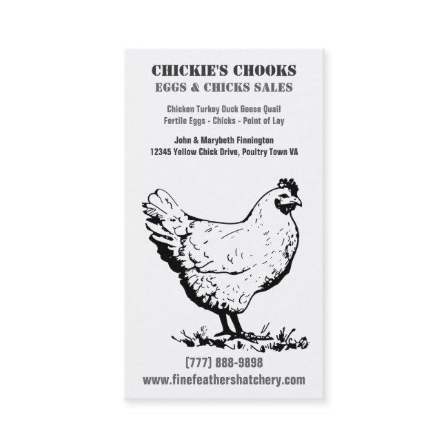Simple Chicken or Egg Farm in Black and White