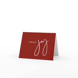 Simple Christmas Business Logo Red White Script Holiday Card