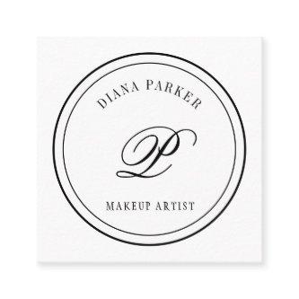 Simple Circle Logo Monogram Black and White Square