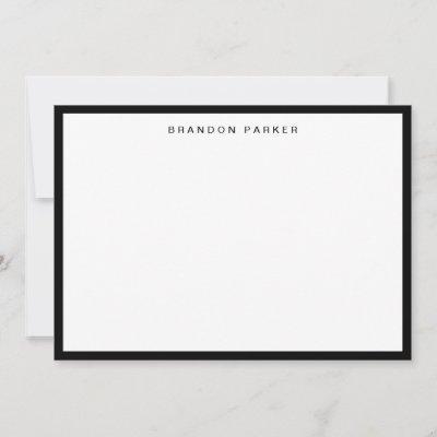 Simple Classic Black Border Modern Professional Note Card