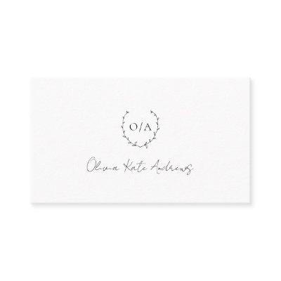 Simple Classic Monogram Wreath Elegant