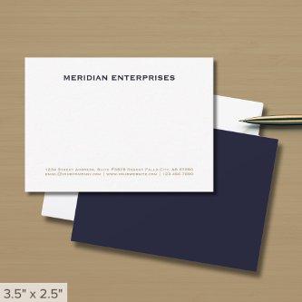 Simple Classic Typographic Business Note Card