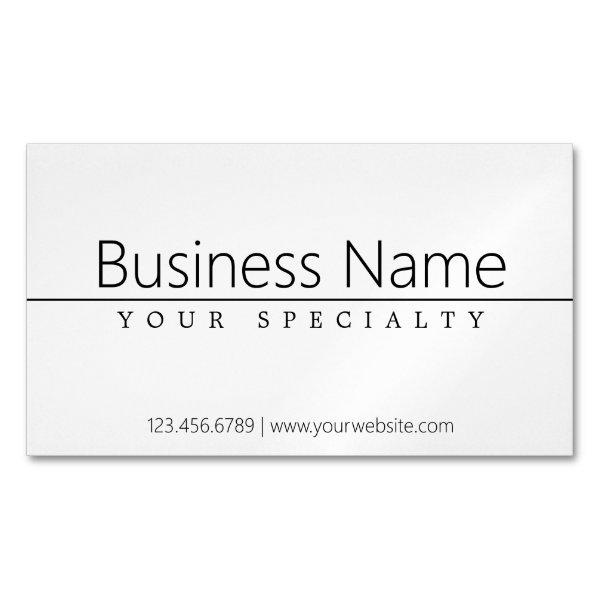 Simple Classy Black Text on White  Magnet