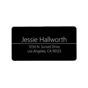 Simple Classy Black White Return Address Label