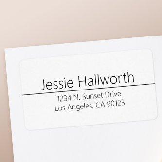 Simple Classy Black White Return Address Label