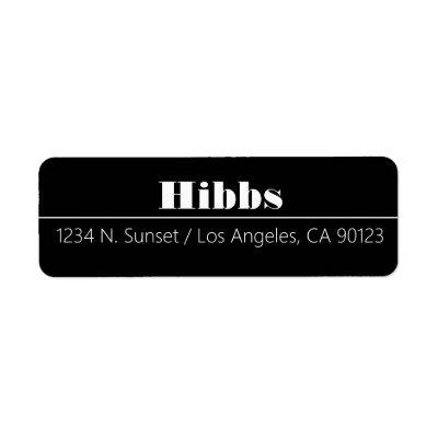 Simple Classy Black White Surname Return Address Label