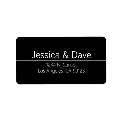 Simple Classy Black White Wedding Return Address Label