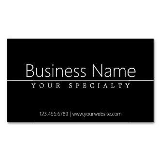 Simple Classy White Text on Black  Magnet