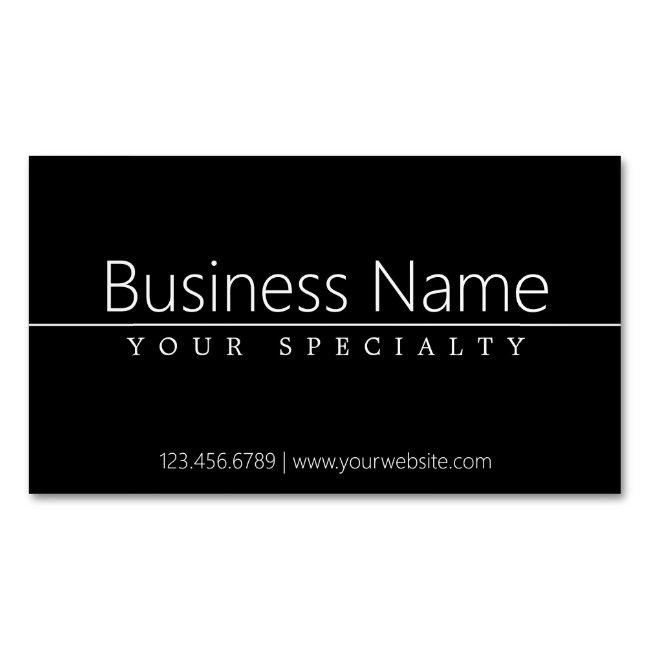 Simple Classy White Text on Black Magnet