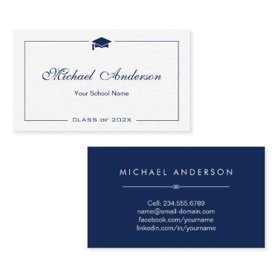 Simple Clean Black and White Graduation Name Card