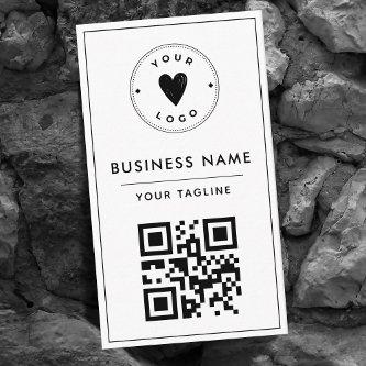 Simple & Clean Black and White QR Code Logo Social