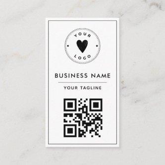 Simple & Clean Black and White QR Code Logo Social