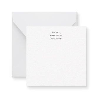 Simple Clean Elegant Modern Minimalist White Note Card