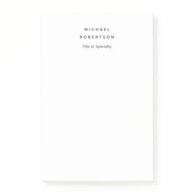 Simple Clean Elegant Modern Minimalist White Post-it Notes