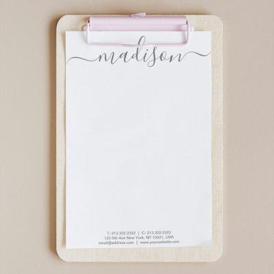Simple Clean Gray Typography Name Script  Letterhead