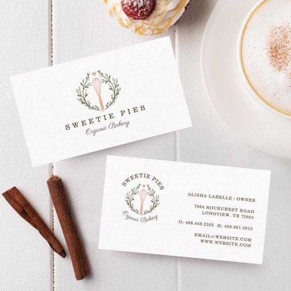 Simple, Clean & Minimal Style Bakery Whisk Logo