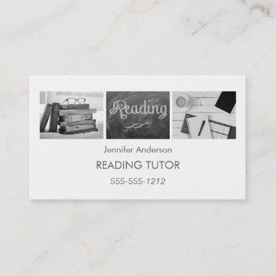 Simple Clean Reading Tutor Photo Collage