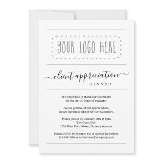 Simple Client Appreciation Dinner - Add Logo Invitation