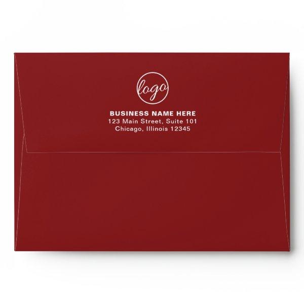 Simple Company Branding Business Logo Burgundy Envelope