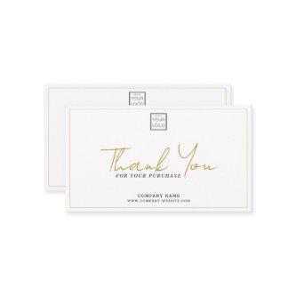 Simple Company Logo Promo Code Gold Thank You   Note Card