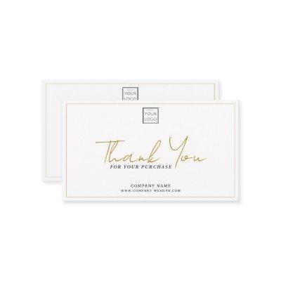 Simple Company Logo Promo Code Gold Thank You   Note Card