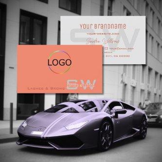 Simple Coral Light Gray with Monogram and Logo