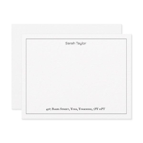 Simple Correspondence Business Name Stationery  Note Card