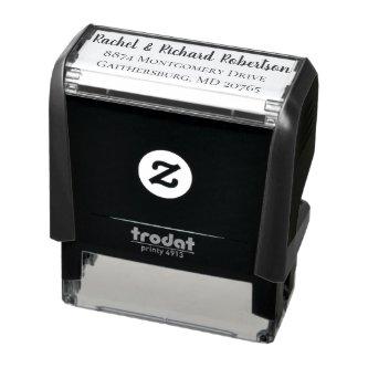 Simple Couples Names and Return Address Self-inking Stamp