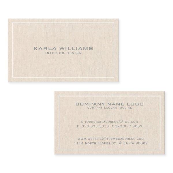 Simple Cream Linen Texture Print