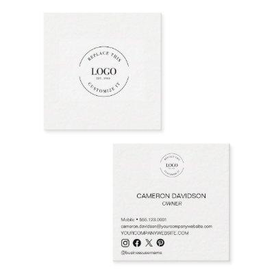 Simple custom Business logo Name title and social  Square
