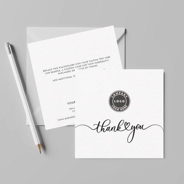 Simple Custom Logo and Business Thank You Note Card