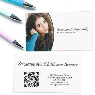 Simple Custom Oval Photo QR Code Profession