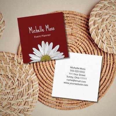 Simple Daisy Boho Red Burgundy Event Planner Square