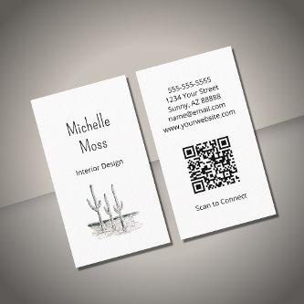 Simple Desert Southwest Cactus QR code