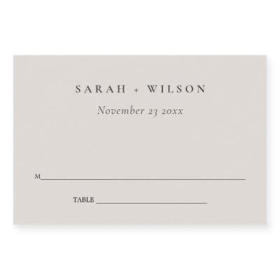 Simple Dusky Egg Ivory White Minimal Place Card Food Label