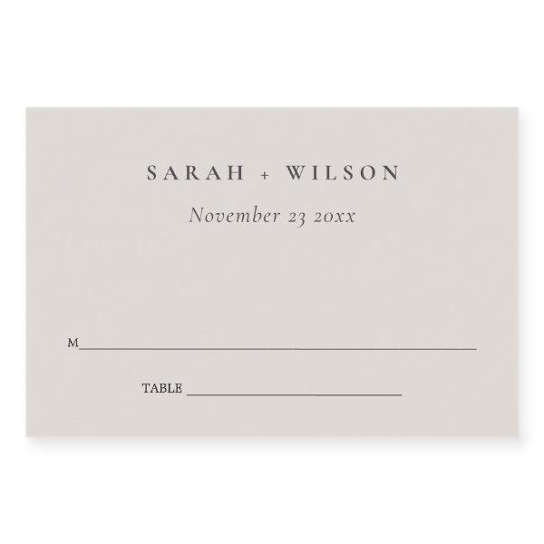 Simple Dusky Egg Ivory White Minimal Place Card Food Label