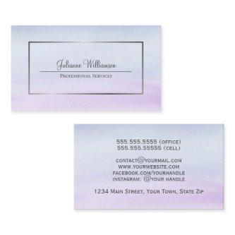 Simple Dusty Blue & Lilac Watercolor Wash Feminine